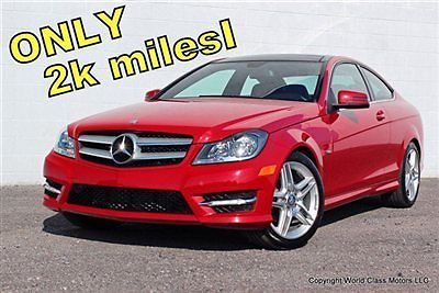 2012 1-owner mercedes c250c red coupe pano sport auto c clk 250 350 500 10 11 13