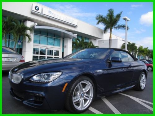 13 certified deep sea blue 4.4l 650-i cic convertible*m-sport &amp; cold weather pkg