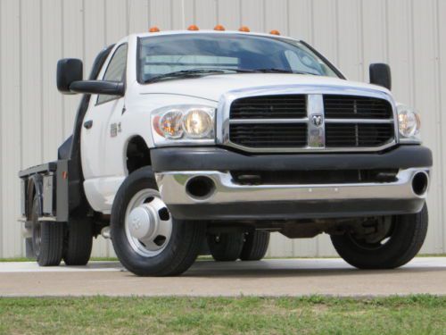 07 ram 3500 6.7l cummins 6spd manual flat-bed jakes carfax 1owner tx