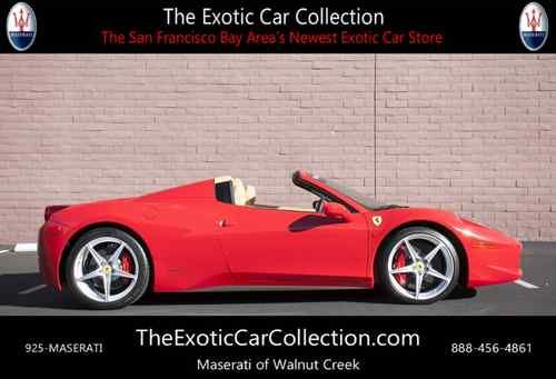 2012 ferrari 458 spider 693 miles. msrp over $342,000