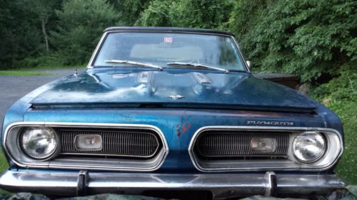 68 plymouth barracuda convertible project car factory 4 speed v8 w/tach ct.