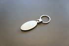 Nib genuine land rover basic classic logo stainless steel keychain dealership