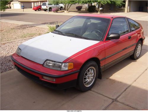 1990 honda crx hf 52 mpg clean title starts stops runs drives