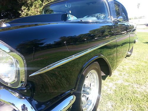 1957 chevy bel air pro street rod 454 crate motor 425 h.p black beast 1955,1956