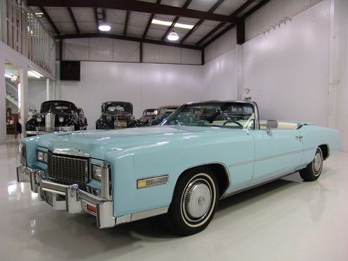 1976 cadillac eldorado convertible factory cassette 500 ci v8 air conditioning!