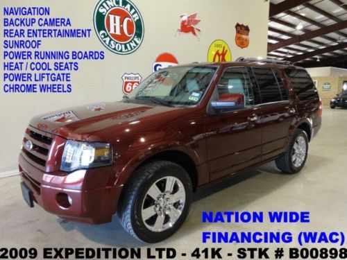 2009 expedition ltd,sunroof,nav,rear dvd,htd/cool lth,chrome 20&#039;s,41k,we finance