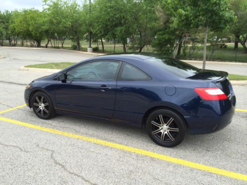 Blue civic lx honda coupe manual rims blackrims cold air intake exhaust system