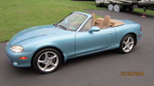 2001 mazda miata ls, mx5, 46,440 miles. no reserve ! crystal blue. 100% original