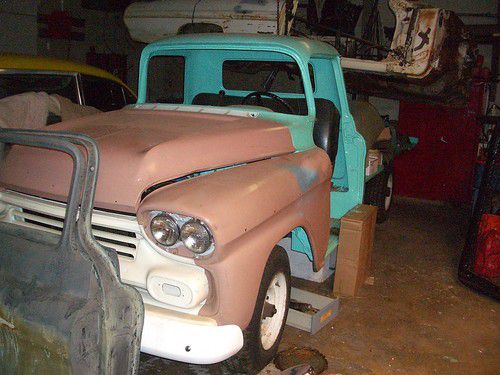 1959 chevy 1 ton extra long box pick-up truck propane fired 366 ci bbc