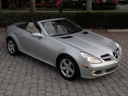 06 slk280 convertible comfort pkg automatic iridium silver ash leather 1 owner