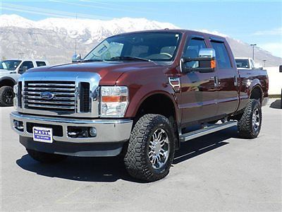 Ford crew cab lariat 4x4 powerstroke diesel custom lift wheels tires leather tow