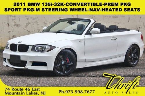 11 bmw 135i-32k-convertible-prem pkg-sport pkg-m steering wheel-nav-heated seats