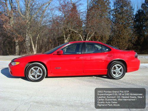 2002 pontiac grand prix gtp supercharged leather sunroof heated seats carfax !