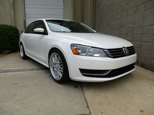 2013 vw passat white with h&amp;r lowering springs, 19&#034; rh wheels and michelin tires