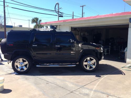 2008 hummer h2 black/black fully loaded luxury pkg. air susp nav.rear dvd screen