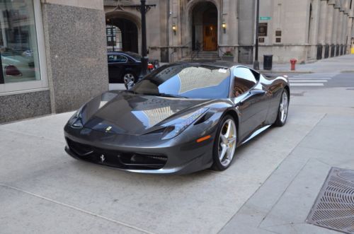 2010 ferrari 458 italia coupe grigio/charcoal 1 owner!! 10k miles sat radio f1