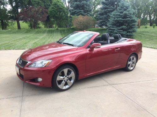 2010 red lexus is-350 convertible