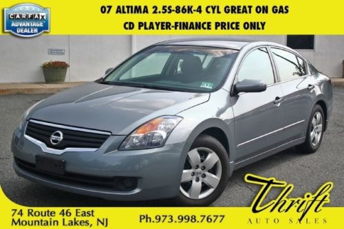 07 altima 2.5s-86k-4 cyl great on gas-cd player-finance price only