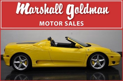 2005 ferrari 360 f1 spider yellow  black daytonas shields only 12000 miles