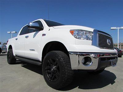 13 tundra crewmax platinum white 4x4 new rims &amp; tires leather nav back up cam