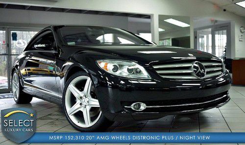 Stunning cl600 new tires 20 amg whls night vision keyless go black/black 35k mls