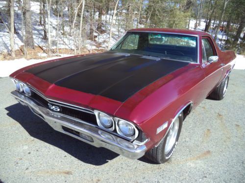 1968 el camino 350 automatic. maroon exterior with  beautiful black  interiior