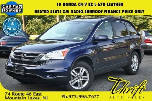 10 honda cr-v ex-l-67k-leather -heated seats-xm radio-sunroof-finance price only