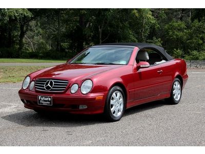 Stunning low mileage clk320 cabriolet firemist red ash leather loaded!