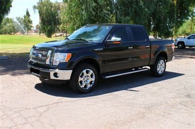 Lariat low miles 4 dr super crew cab truck automatic gasoline 5.0l v8 fi dohc 32