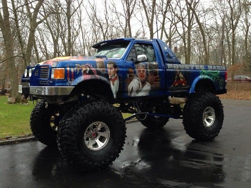 1988 ford f-350 "monster mash" 54" mickeys, 4 link, nitro shocks show truck