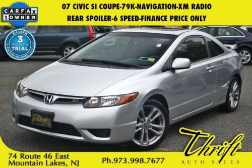 07 civic si coupe-79k-navigation-xm radio-6 speed-finance price only
