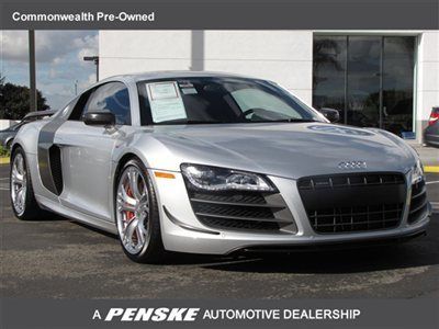 2dr cpe auto quattro 5.2l gt audi r8 5.2l gt low miles coupe automatic gasoline