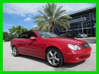 05 mars red clk-320 3.2l v6 convertible *heated leather seats *low miles*florida