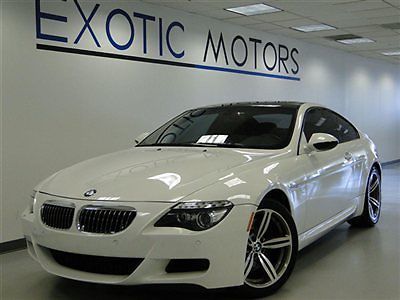 2009 bmw m6 coupe v10 whi/blk smg nav heated-seat carbon-fiber pdc19&#034;wheels