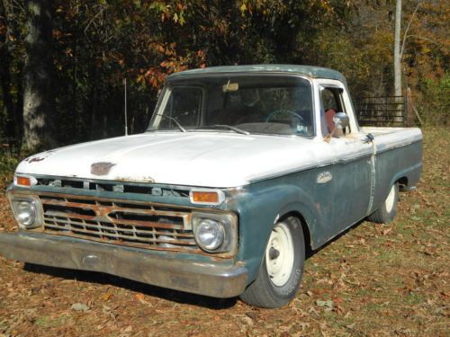 1966 ford truck f100 rat rod old farm truck run &amp; drive 302 hei ignition auto