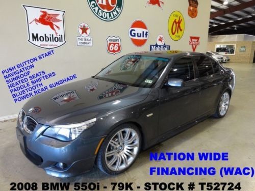 2008 550i,sport pkg,sunroof,nav,htd lth,logic 7,b/t,19in whls,79k,we finance!!