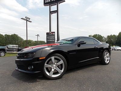 2010 chevy camaro 2ss 6.2l v8 6-speed manual roof black/orange leather 20" wheel