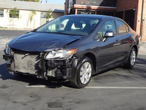 2012 honda civic lx sedan damaged salvage starts only economical export welcome!