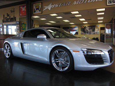 2009 audi r8 6 speed manual silver navigation back up camera