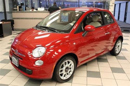 2012 fiat 500 one owner tan cloth manual pop 2 door