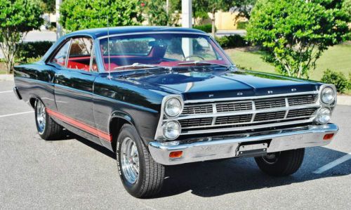 Over the top 1967 ford fairlane 500 xl black red bucket&#039;s console restored sweet