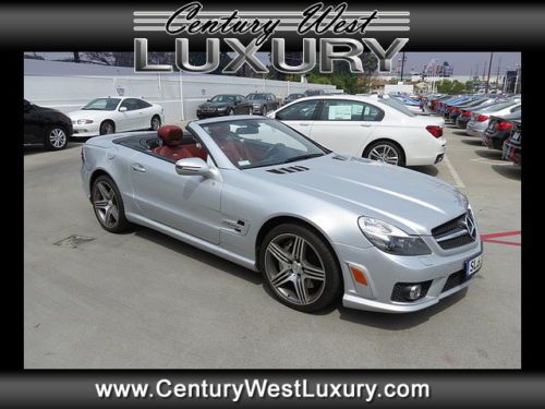 Leather nav sl-class sl63 amg roadster 2d silver automatic 7-spd w/overdrive &amp;