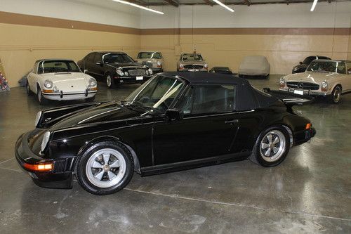 1988 porsche 911 cabriolet, triple black, 2 owners documented