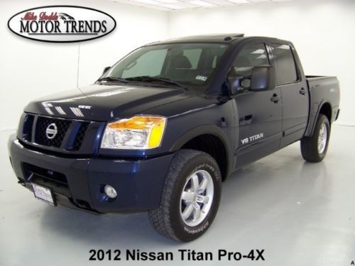 2012 4x4 pro-4x navigation dvd roof leather htd seats bed liner nissan titan 25k