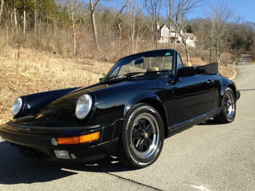 1988 porsche 911 3.2 cabriolet black/tan g-50 transmission 173k miles original