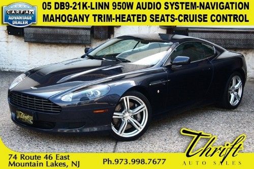 05 db9-21k-linn 950w audio system-mahogany trim-heated seats-nav-cruise control