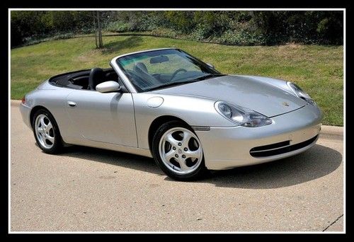 1999 porsche 911 cabriolet, 996 c2, silver / black, service records, 2-owner