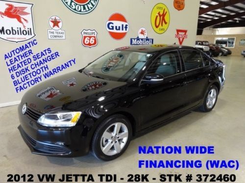 2012 jetta sedan tdi,auto,sunroof,htd lth,6 disk cd,b/t,16in whls,28k,we finance