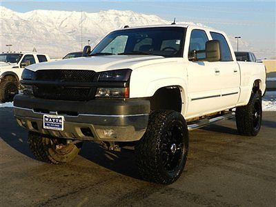 Chevy crew cab duramax diesel 4x4 lt custom lift wheels tires leather auto tow