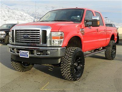 Ford crew cab powerstroke diesel lariat 4x4 custom new lift wheels tires leather